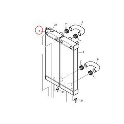 Water Tank Radiator 440211-00300 for Doosan Excavator DX300LC-3 DX300LC-3DI
