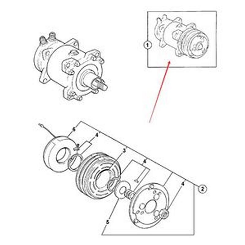 SD7H15 12V A/C Compressor 123/04998 for JCB Excavator 8080 Backhoe Loader 2CX 2CXL 2CXS 2CXSL 4C 4WD