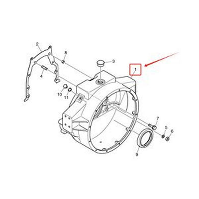 Flywheel Housing 150114-00202 for Doosan Wheel Loader SD300E SD310