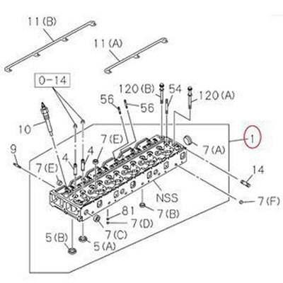 Cylinder Head 1111106143 for Isuzu Engine 6BG1 Hitachi Excavator EX125WD-5 EX200-5 EX210H-5 EX200-3C