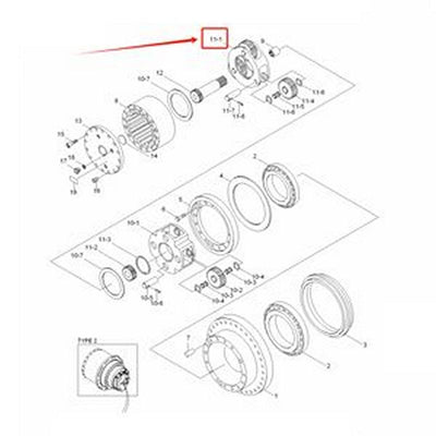 Travel Motor Carrier XKAQ-00234 for Hyundai Excavator HX140 L R110-7 R140LC-7 R140LC-9 R160LC-7 R160LC-9