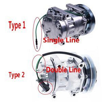 SD7H13 A/C Compressor KHR3197 for New Holland E805 CASE CX130B CX160B CX210B CX240B CX290B CX330 CX350 CX460 CX700 CX80 CX800