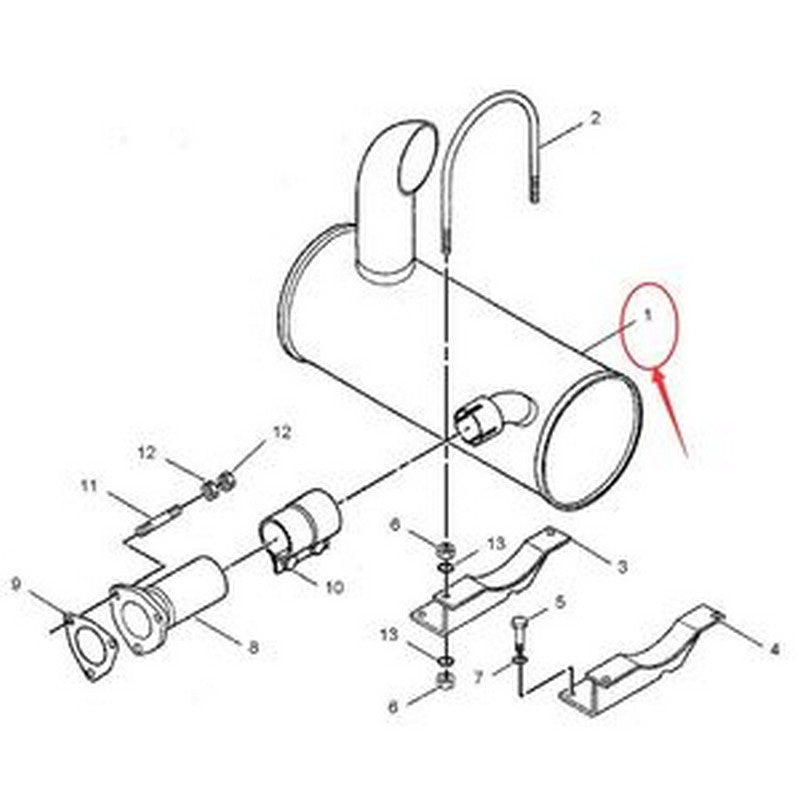Muffler 2724802 for Caterpillar CAT 312C 312D Excavator 3064 C4.2 Engine - Buymachineryparts