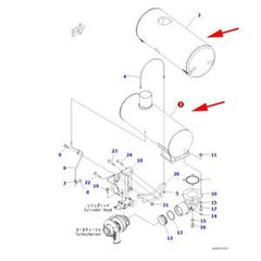 Muffler Silencer 6745-11-5380 for Komatsu SAA6D114E-3E Engine Dozer