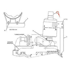 Silenciador 115-9706 para escavadora Caterpillar com motor CAT 3306, modelos D5R, D6H, D6R e D7R.