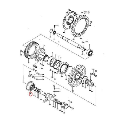 Tuerca 170-27-12232 para topadora Komatsu D85A-21 D85A-12 D85A-18 D80A-12 D80A-18 D80E-18 D80P-12 D85P-21A D85E-21 