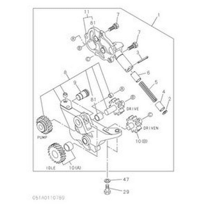 Oil Pump 1131001572 for Isuzu Engine 6RB1 Hitachi Excavator UH181 UH501