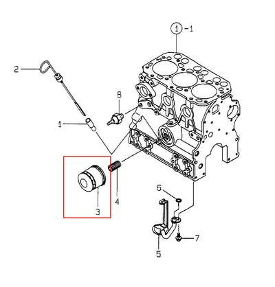 Filtro de aceite 119305-35150 para Yanmar 1GM 1GM10 2GM 2GM20 2GMF 2GM20F 2QM15 3GM 3GMD 3GM30 3GMF 3GM30F 3JH4E 