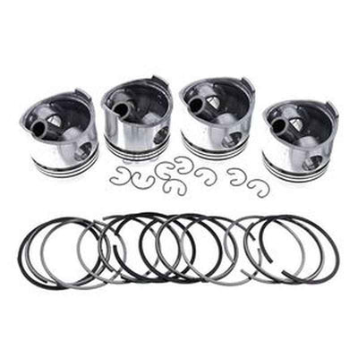 4-Piece Piston Kit I8-97245-4140/4150 for Isuzu 4JG1 Engine & Takeuchi TL140 Loader