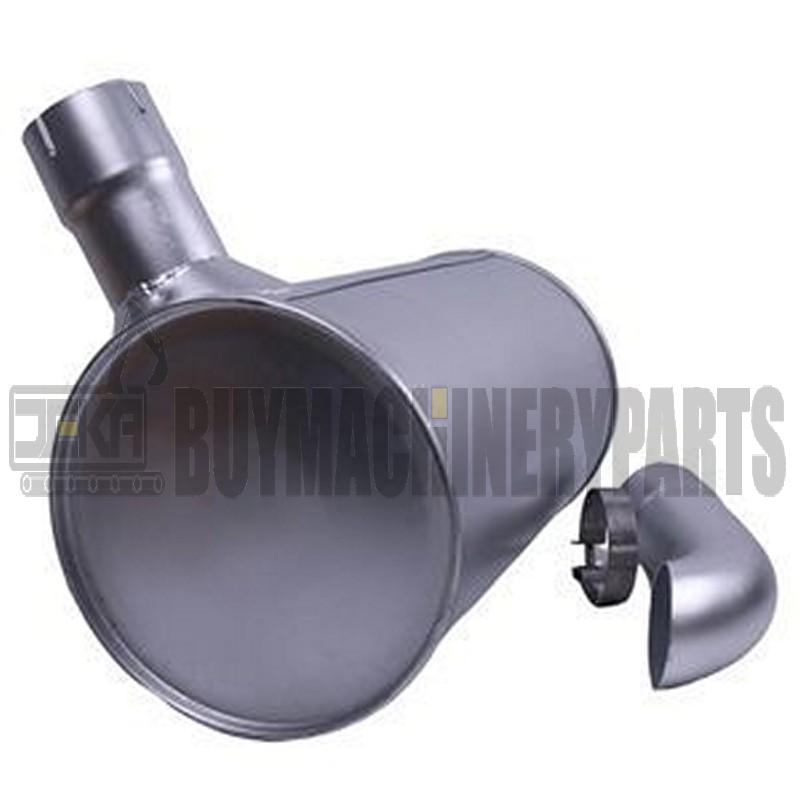 Muffler 6738-11-5510 with Clamp and 2Pcs U-Bolt for Komatsu Engine 6D102 Excavator PC200-7 PC220-7 PC210-7 PC240-7 PC228-3 PC230-7 PW180-7