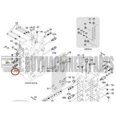 Overload Relief Valve XKAY-01480 for Hyundai Excavator R380LC-9 R390LC-9 R480LC-9 R480LC-9S R520LC-9 R800LC-9