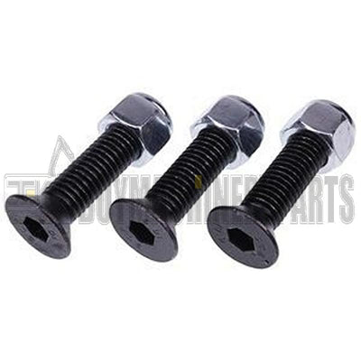 3 Chipper Knife Blade Bolts with Locknut 900-4900-53 for Bandit Wood Chipper M-90XP M-100 M-150 M-200 M-250 1/2 x 2.5''