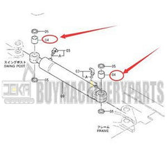 Boom Swing Cylinder Bushing 4353818 for Hitachi EX40-2 EX45-2 ZX40U ZX40U-2 ZX50U ZX75UR ZX80LCK ZX85US-3