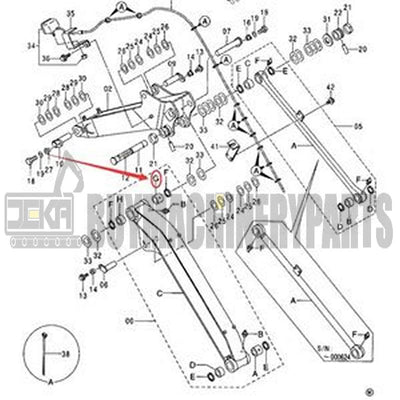 Boom Bushing 4356104 for Hitachi EX33MU EX55UR-3 EX58MU ZX30UR-2 ZX40UR-2 ZX55UR-3 Excavator