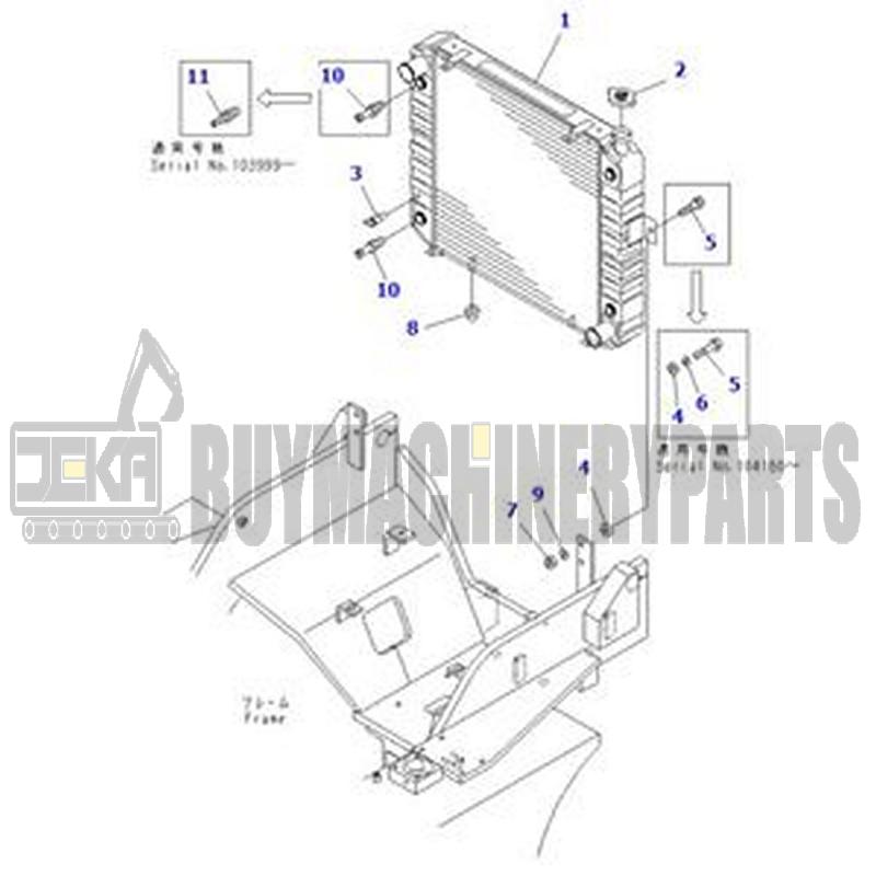 Radiator 3EC-04-31311 for Komatsu Forklift FD50A-7 FD45-7 FG45-7