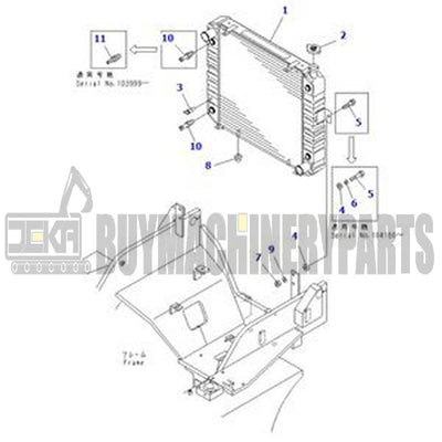 Radiator 3EC-04-31311 for Komatsu Forklift FD50A-7 FD45-7 FG45-7
