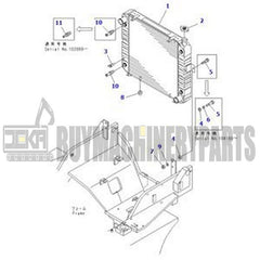 Radiator 3EC-04-31311 for Komatsu Forklift FD50A-7 FD45-7 FG45-7