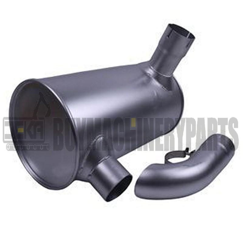 Muffler 6738-11-5510 with Clamp and 2Pcs U-Bolt for Komatsu Engine 6D102 Excavator PC200-7 PC220-7 PC210-7 PC240-7 PC228-3 PC230-7 PW180-7