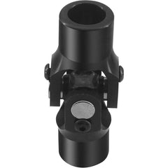 BUYMACHINERYPARTS 3/4" Round x 3/4" Smooth Round Black Steering Universal Joint Single U Joint Shaft,Total Length: 96mm (3-3/4")