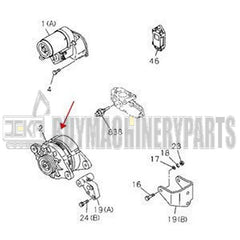 12V Alternator 897228-3180 for Hyundai Forklift HDF20-2 HDF25-2 HDF30-2