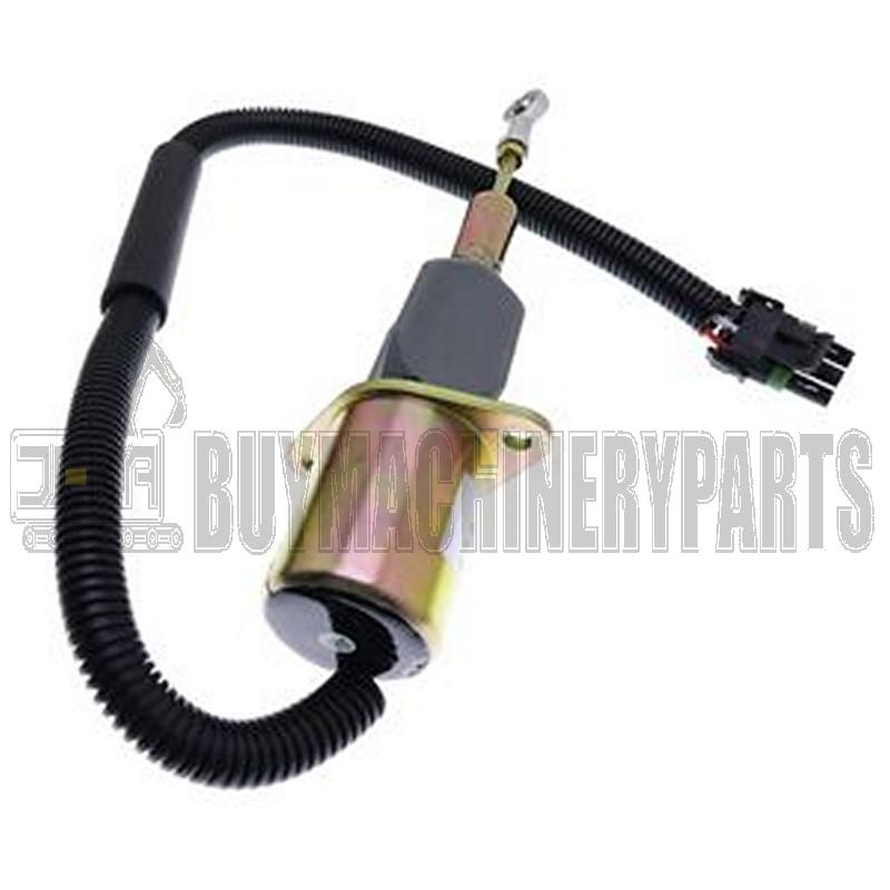 24V Fuel Shutoff Solenoid RE54747 for John Deere Engine 6081 3029 Excavator 330LC 370 330LCR Grader 770C 770CH 772CH