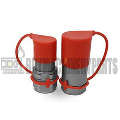 1/2" Flat Face Hydraulic Quick Connect Couplings Set With Dust Caps FF12-08N-SET HT4F4-4HTF4 for Bobcat Skid Steer