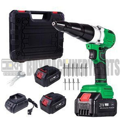 21V Portable Lithium Battery Charging Full-Automatic Core Pulling Rivet Gun Professional Kit with Battery and Charger for 1/8