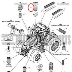 Air Dryer Filter 47679253 for CASE Tractor OPTUM 270 CVT PUMA 200