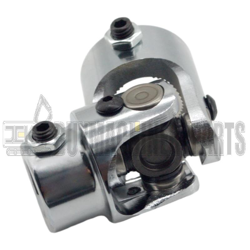 1"-48 Spline x 3/4" DD Chrome Steering Universal Joint Single U Joint Shaft,Total Length: 83mm (3-1/4")