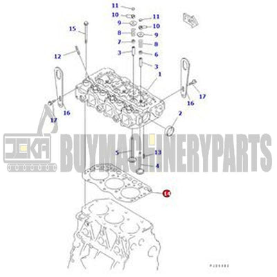 Cylinder Head Gasket YM119818-01330 for Komatsu Engine 3D78AE-3 Excavator PC20R-8 PC27R-8