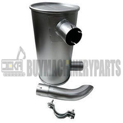 Muffler Silencer 6207-11-5310 with Clamp and 2Pcs U-Bolt for Komatsu Engine S6D95L-1GG Excavator PC150-5 PC120-5K PC130-5K PC150HD-5K