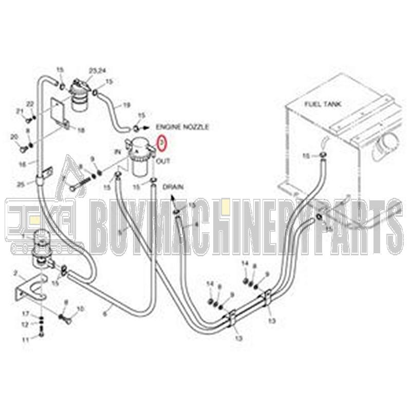 Water Separator MM130552 for Doosan SOLAR 015PLUS Hyundai R15-7 R16-7 R16-9 R18-9 R22-7 R25Z-9A R27Z-9 R28-7 R35-7 R36N-7