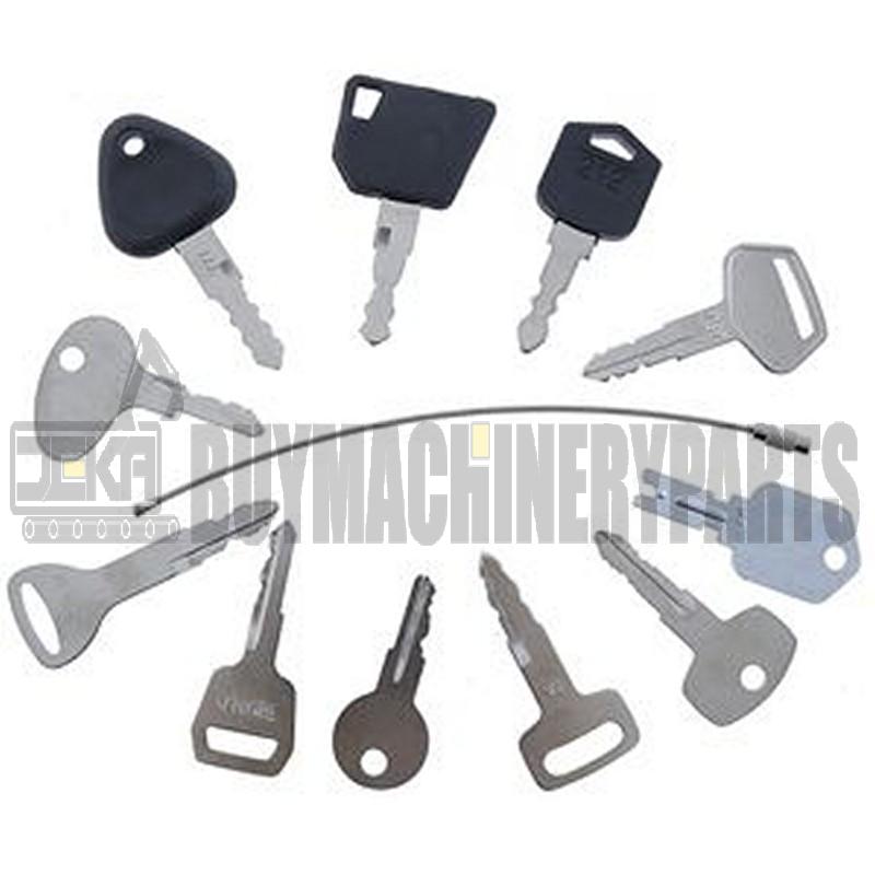 12 Pcs Key for Yale Caterpillar CAT Clark JCB Volvo Toyota Doosan Komatsu Nissan Hyster Tornado Mitsubishi Forklift