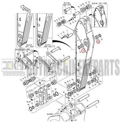 1 buje de brazo K1003910 para excavadora Komatsu Doosan Daewoo DX340LC DX340LCA DX350LC DX380LC SOLAR 340LC-7