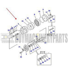 Hydraulic Motor 23B-62-11101 for Komatsu Grader GD611A-1 GD605A-5 GD605A-5S GD663A-2