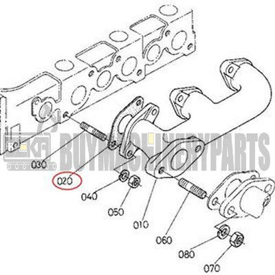 Gasket 15522-12350 for Kubota Excavator KX101 KX151