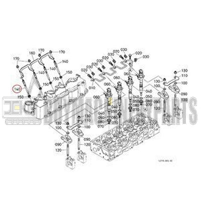 Set of 4 Glow Plug 1J705-65510 for Kubota Engine V2607 Excavator KX057-4  KX057-5 U55-4 U55-5