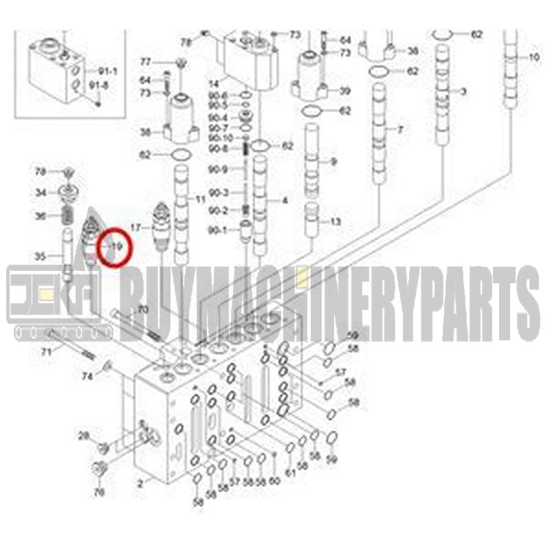 Relief Valve 31Q8-17821 for Hyundai Excavator R210LC-9 R220LC-9S R290LC-9 R300LC-9S R330LC-9S RB220LC-9S