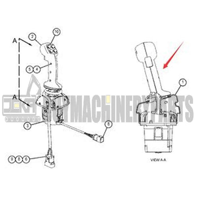 Joystick Controller 460-5345 for Caterpillar CAT Loader 226D 232D 239D 242D 246D 249D 257D 277D