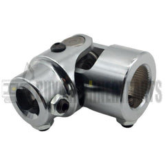 1"-48 Spline x 3/4" DD Chrome Steering Universal Joint Single U Joint Shaft,Total Length: 83mm (3-1/4")