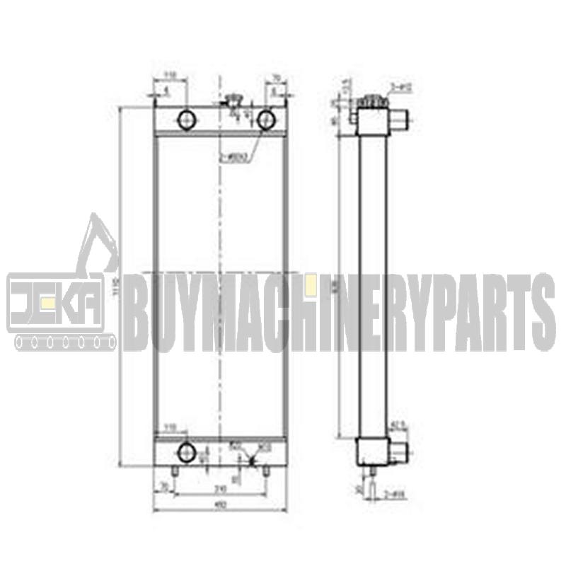 For Komatsu Dump Truck HM250-2 HM300-2 Water Tank Radiator Core ASS'Y 56D-03-21221