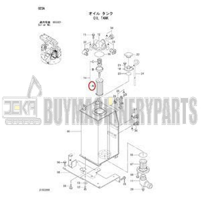 Hydraulic Filter 4454705 for Isuzu Engine 3YB1 PA02 Hitachi EX20UR-3 ZX14-3 ZX16-3 ZX18-3 ZX25 ZAXIS17U-2 ZAXIS17U-5N