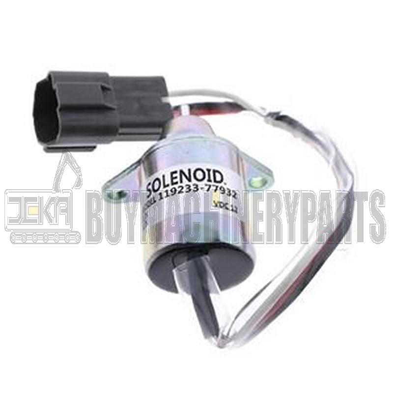 12V Shut Off Stop Solenoid YM119233-77932 for Komatsu Engine 3D76E-6 3D82AE-6 4D88-6 Excavator PC20MR-2 PC55MR-3 PC75R-2
