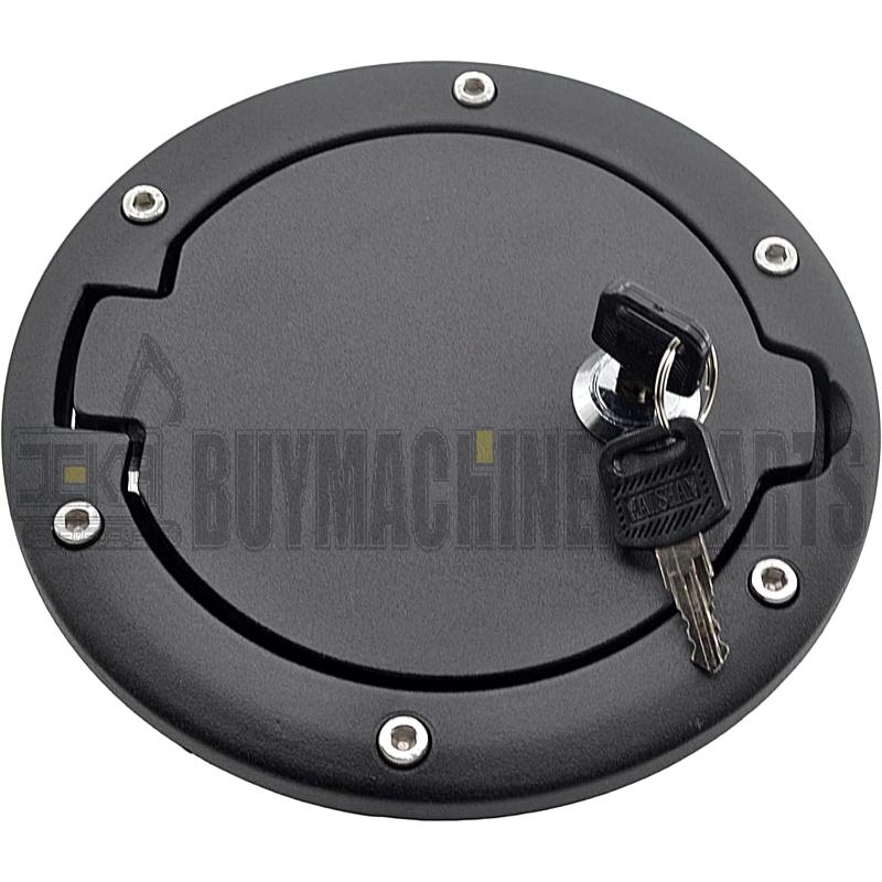 Fuel Tank Door Cover Cap with Keys for Jeep Wrangler JK 2007-2017, Compatible with Unlimited 2 Doors and 4 Doors 2007-2017