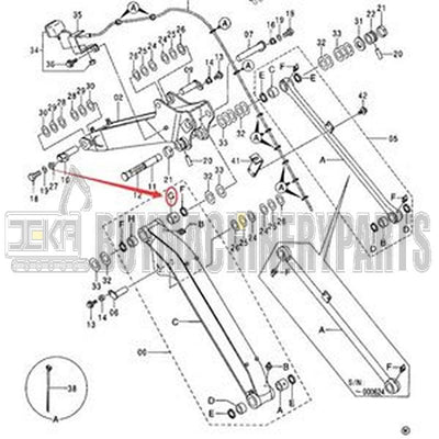 Boom Bushing 4356104 for Hitachi EX33MU EX55UR-3 EX58MU ZX30UR-2 ZX40UR-2 ZX55UR-3 Excavator