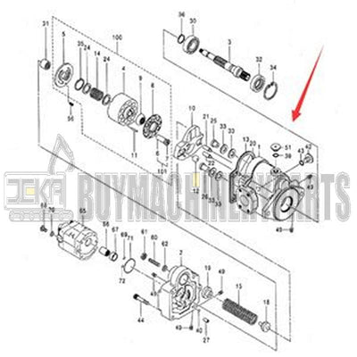 Hydraulic Piston Pump 4642385 for Hitachi Excavator ZX27U-2 ZX27U-3 ZX27UNA-2 ZX29U-3 ZX30UR-2