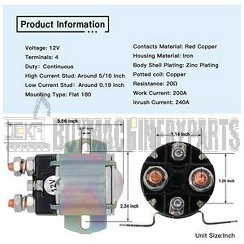 12V Solenoid JF2-H1950-00 for Yamaha Golf Cart G2-G15 Gas 4-Cycle 1985+ 4 Terminal