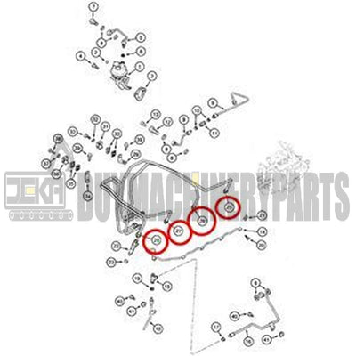 4 Pcs Fuel Supply Tube J904204 J904205 J904206 J904207 for Cummins Engine 4TA-390 4T-390 CASE Excavator 9020 9010B 9020B