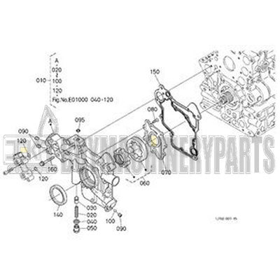 Oil Pump 1G772-35070 for Kubota Engine V3307DI Excavator KX080-4 Tractor M5040DT M6040FC M7040SU M7060HFC