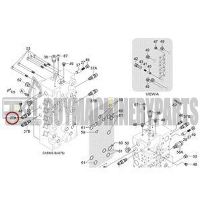 Overload Relief Valve XKAY-01479 for Hyundai Excavator R380LC-9 R390LC-9 R430LC-9SH R480LC-9 R520LC-9